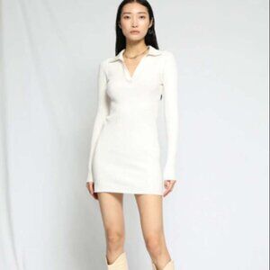 Hollister Cream Colared Ribbed Sweater Dress Size S